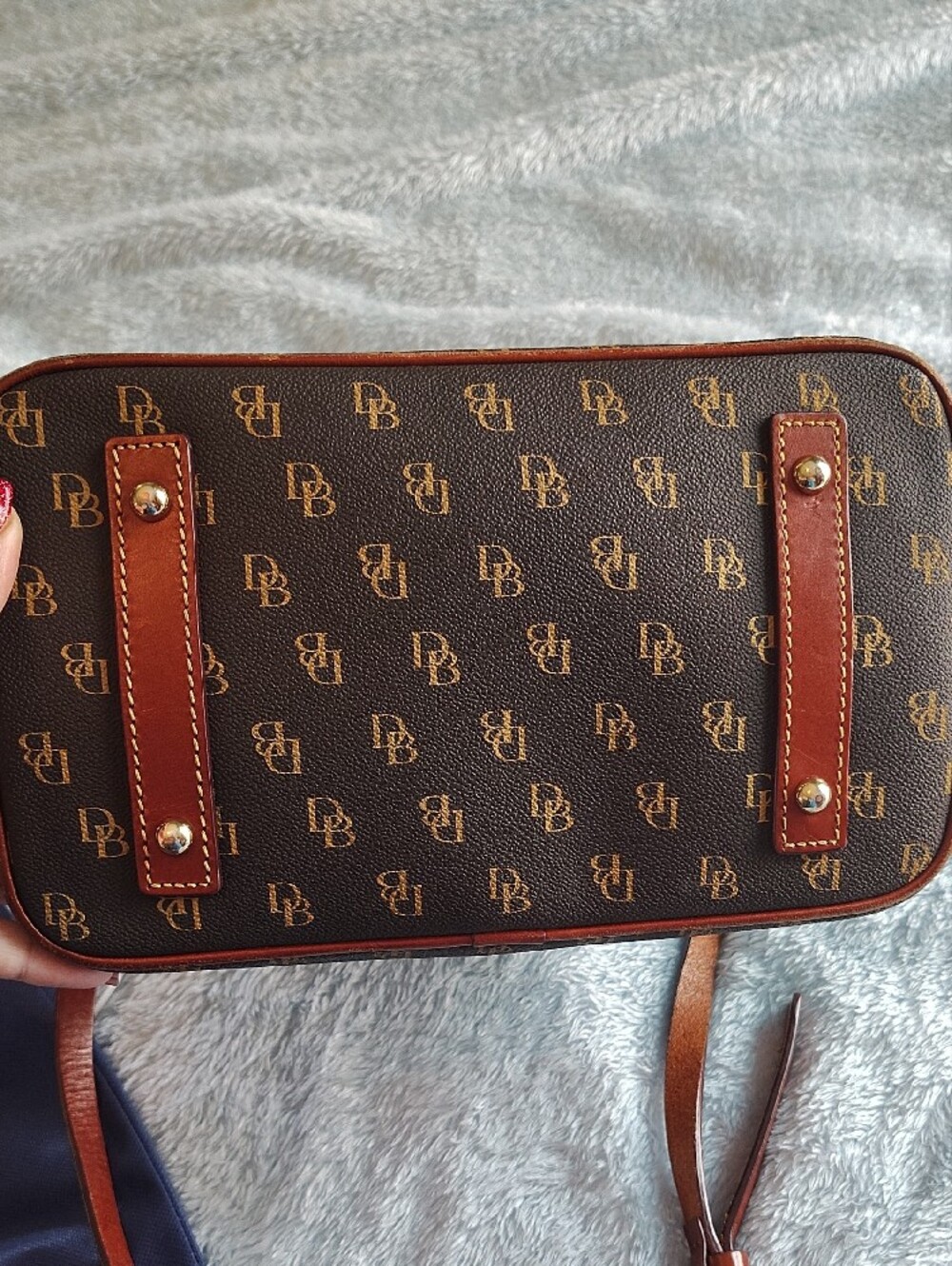 Dooney & Bourke Brown/Tan Logo Dome Satchel Medium - Picture 3 of 6
